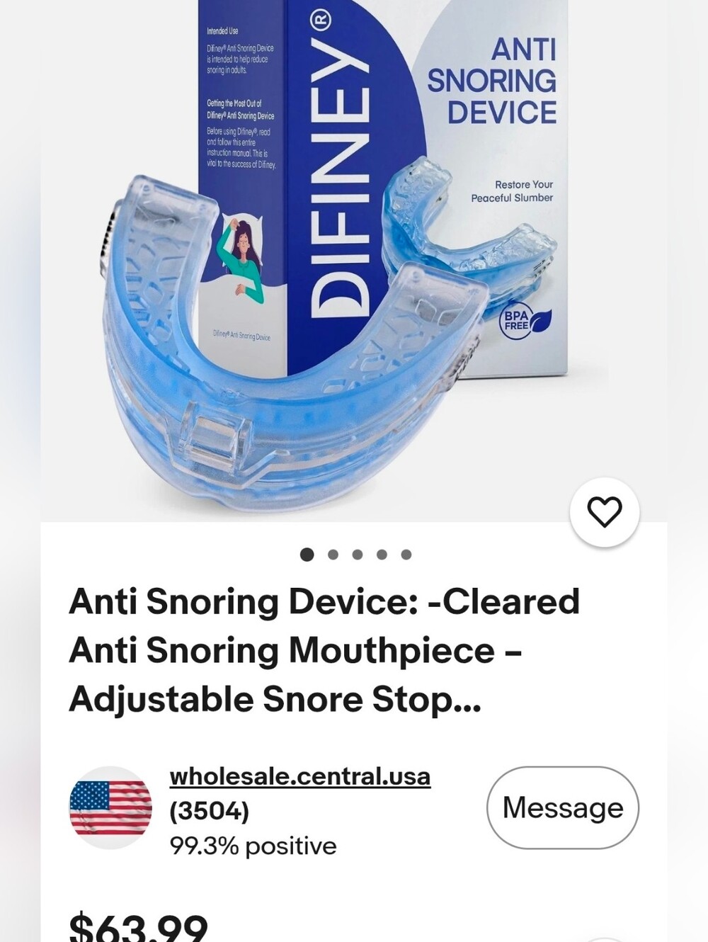 Anti-Snoring Mouthpiece - Clear Blue